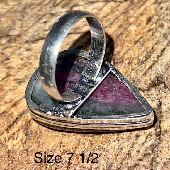 “Stone of Courage & Strength” Ruby Zoisite Ring Size 7 1/2 - Picture 3 of 16